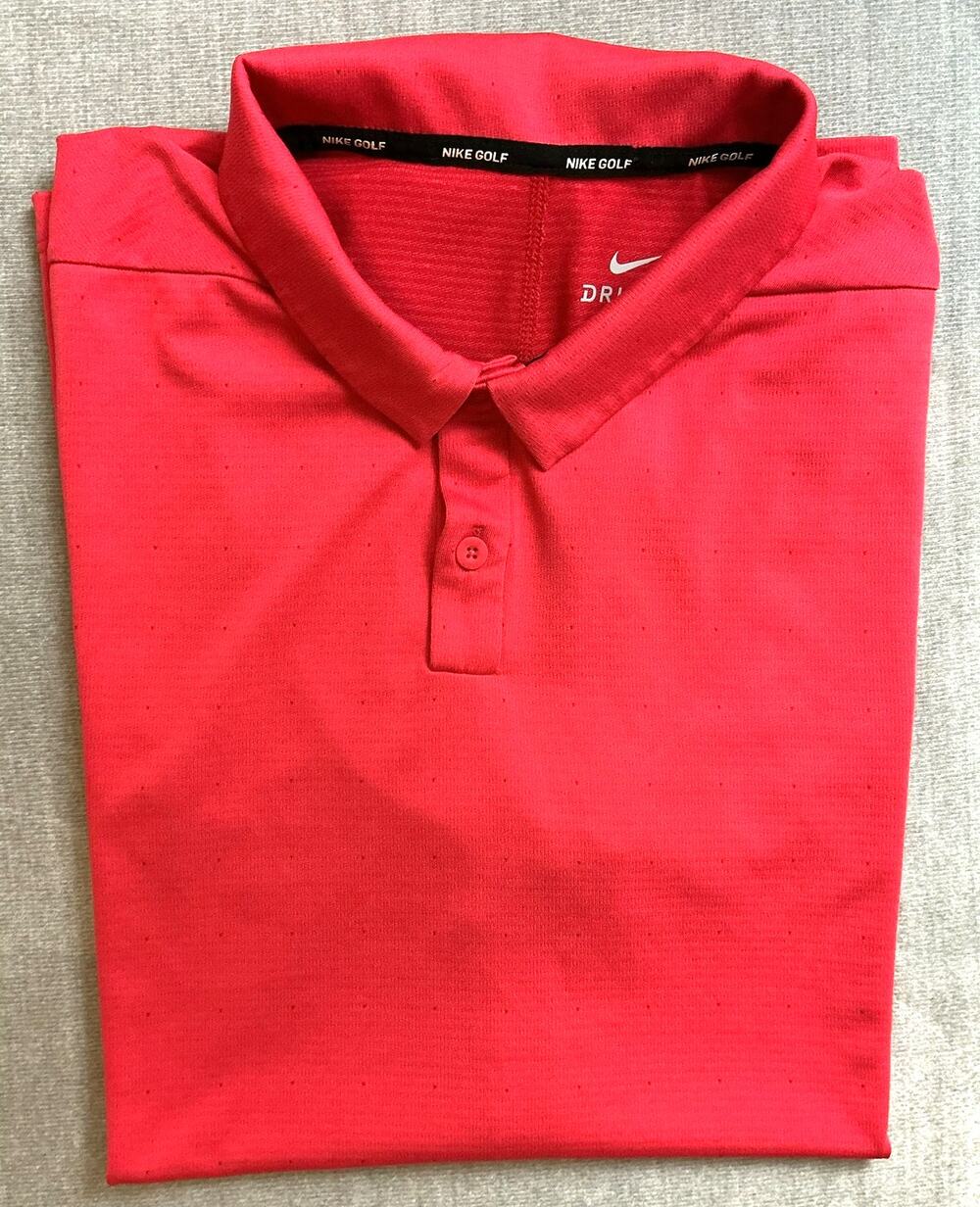 Nike Golf Dri-FIT Polo Shirt Red Men's Size Large EUC